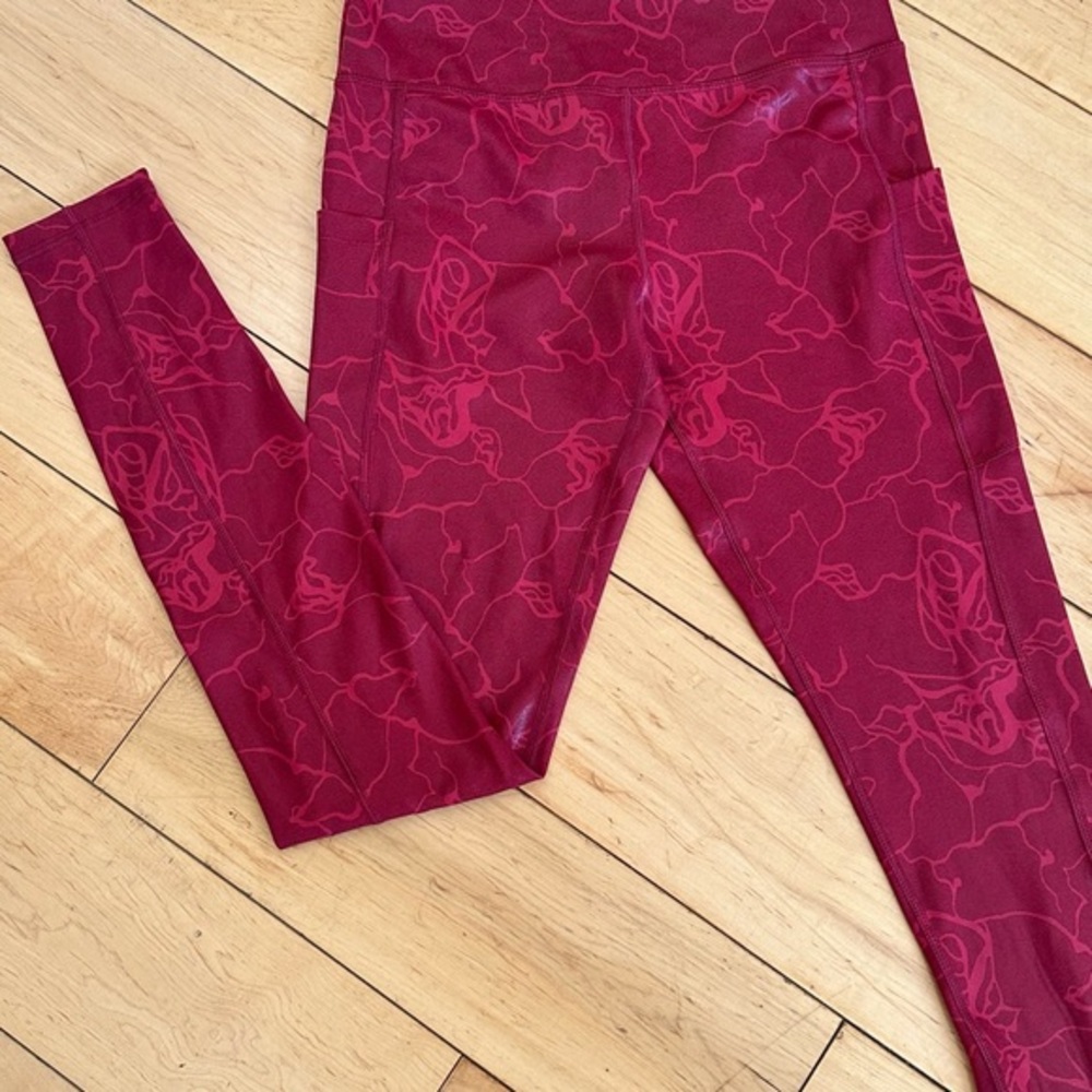 ZYIA Red Patterned Leggings